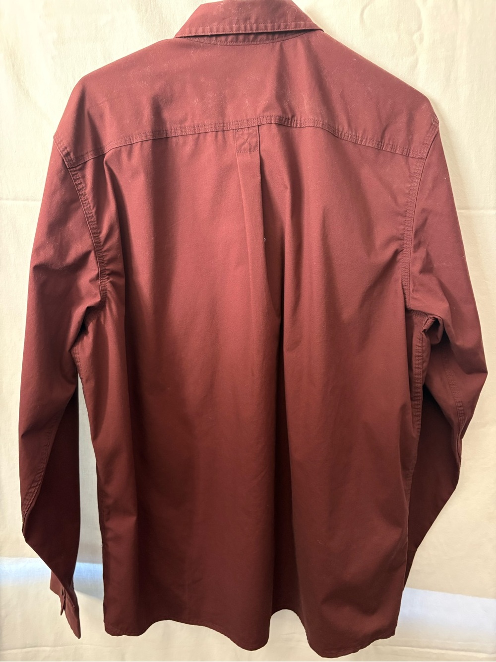 Wrangler Men’s Button-Down Work Shirt - Wine - Picture 2 of 7